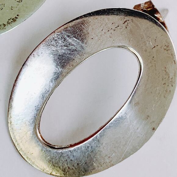 Vintage Sterling Silver 925 Earrings Oval Post Minimalist Y2K 1990s Lightweight - Picture 10 of 11